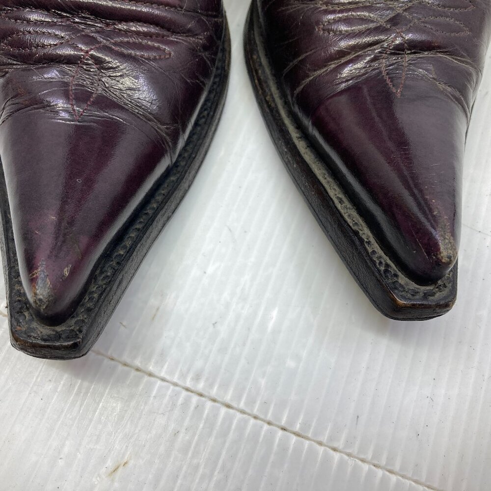 MEZCALERO Mexico western cowboy burgundy womens boots sz 5 1/2 EE - Picture 7 of 9
